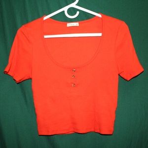 Vibrant Orange Crop Top